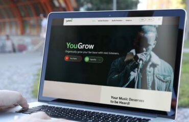 Laptop with YouGrow platform on the screen