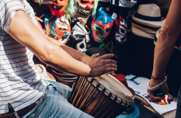 Man playing the drum